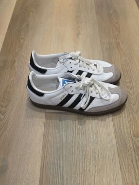 Adidas Samba Women's White & Black Leather Sneakers